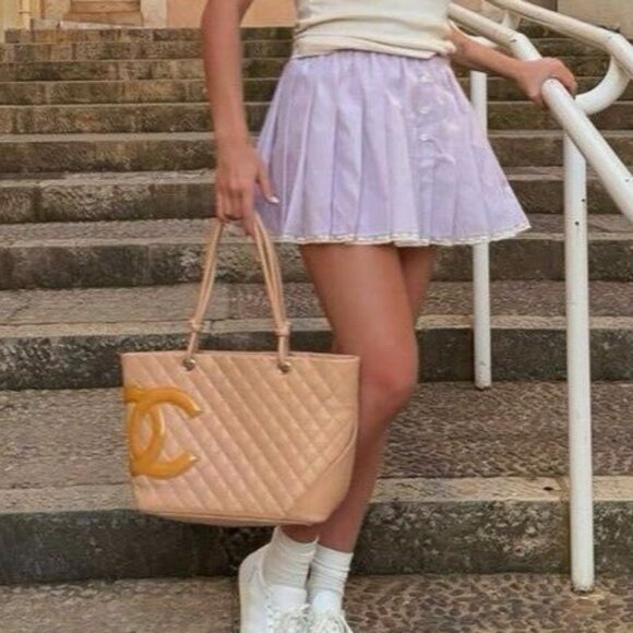 Authentic CHANEL CC Cambon Calfskin Quilted Large Shopping Tote Shoulder Bag - Picture 3 of 14